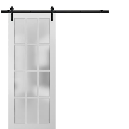 Sartodoors Barn Interior Door, 36" x 84", White FELICIA3312BD-B-BEM-3684